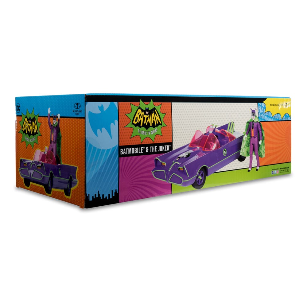 DC Retro Actionfigur und Fahrzeug Batman 66 Batmobil with Joker (Gold Label)
