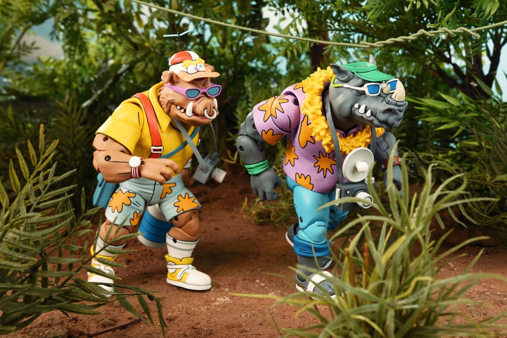 Teenage Mutant Ninja Turtles (Cartoon 1980) Actionfiguren 2er-Pack Vacation Bebop and Rocksteady 18 cm