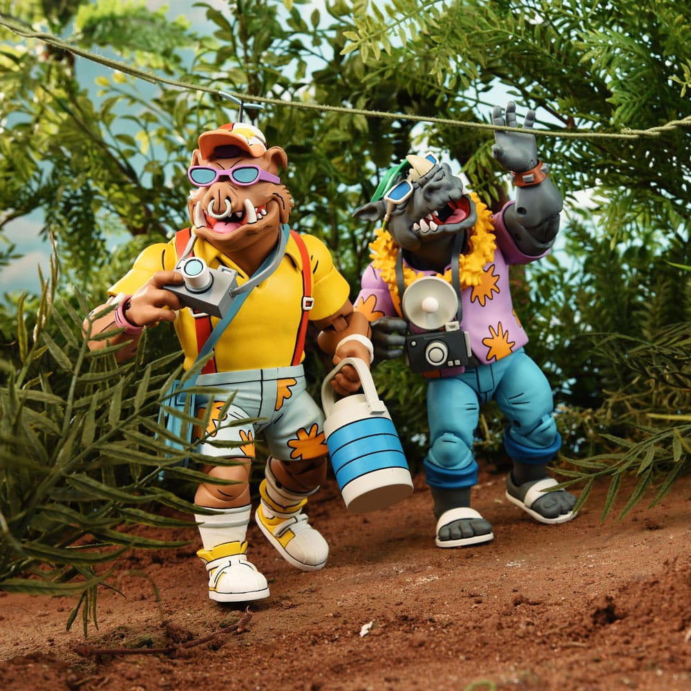 Teenage Mutant Ninja Turtles (Cartoon 1980) Actionfiguren 2er-Pack Vacation Bebop and Rocksteady 18 cm