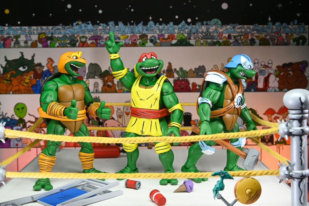 Teenage Mutant Ninja Turtles (Archie Comics) Actionfiguren 4er-Pack Stump Wrestling Turtles 18 cm