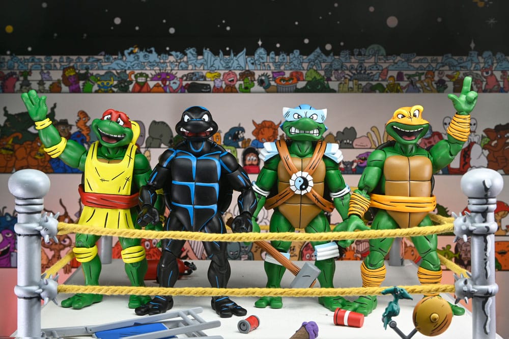 Teenage Mutant Ninja Turtles (Archie Comics) Actionfiguren 4er-Pack Stump Wrestling Turtles 18 cm