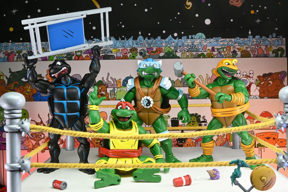 Teenage Mutant Ninja Turtles (Archie Comics) Actionfiguren 4er-Pack Stump Wrestling Turtles 18 cm