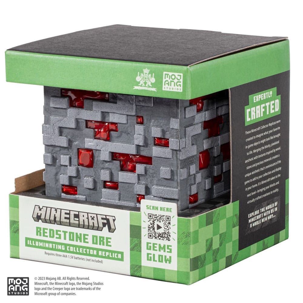 Minecraft Replik Illuminating Redstone Ore Cube 10 cm