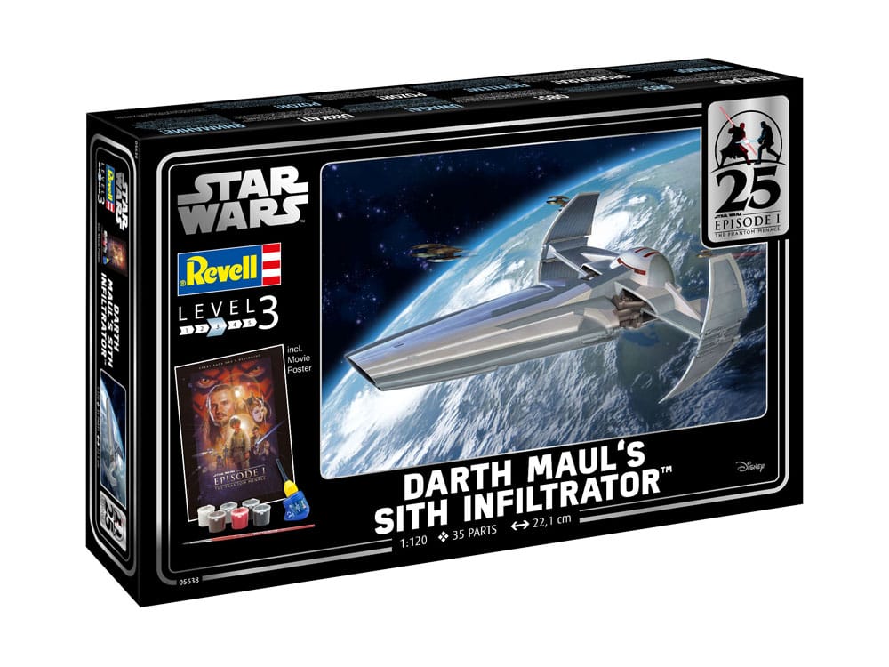 Star Wars Episode I Modellbausatz Geschenkset 1/120 Darth Maul's Sith Infiltrator 22 cm