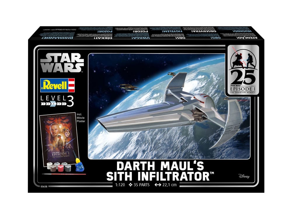 Star Wars Episode I Modellbausatz Geschenkset 1/120 Darth Maul's Sith Infiltrator 22 cm