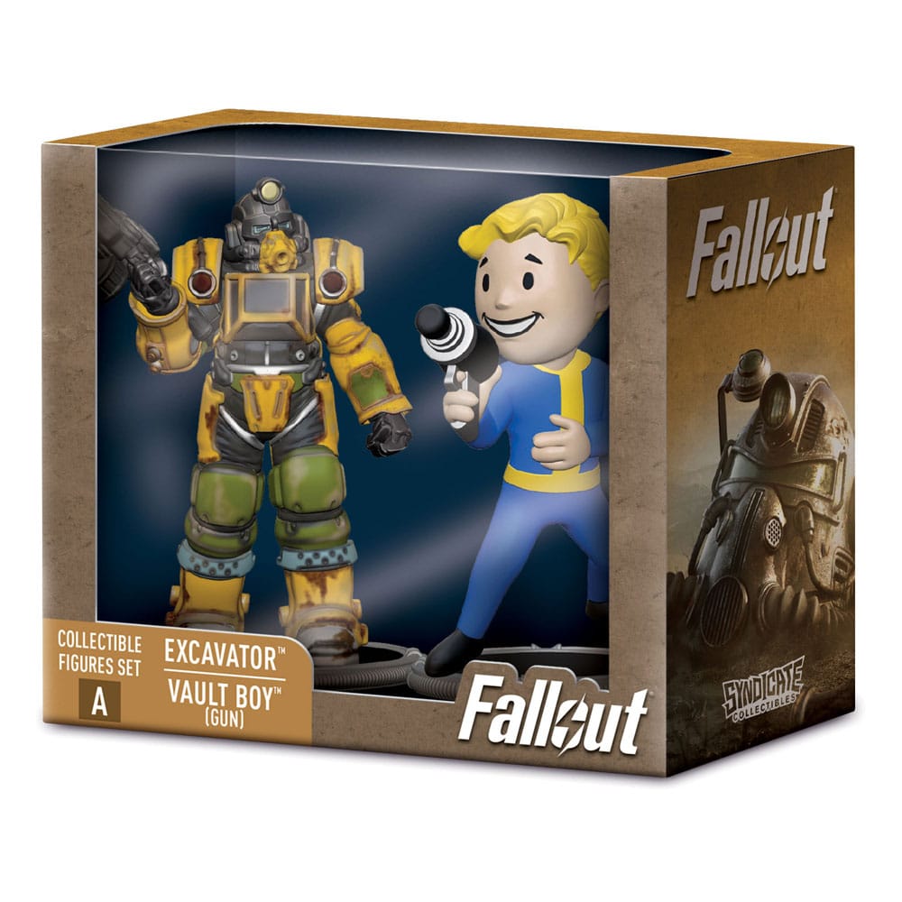 Fallout Minifiguren 2er-Pack Set A Excavator & Vault Boy (Gun) 7 cm