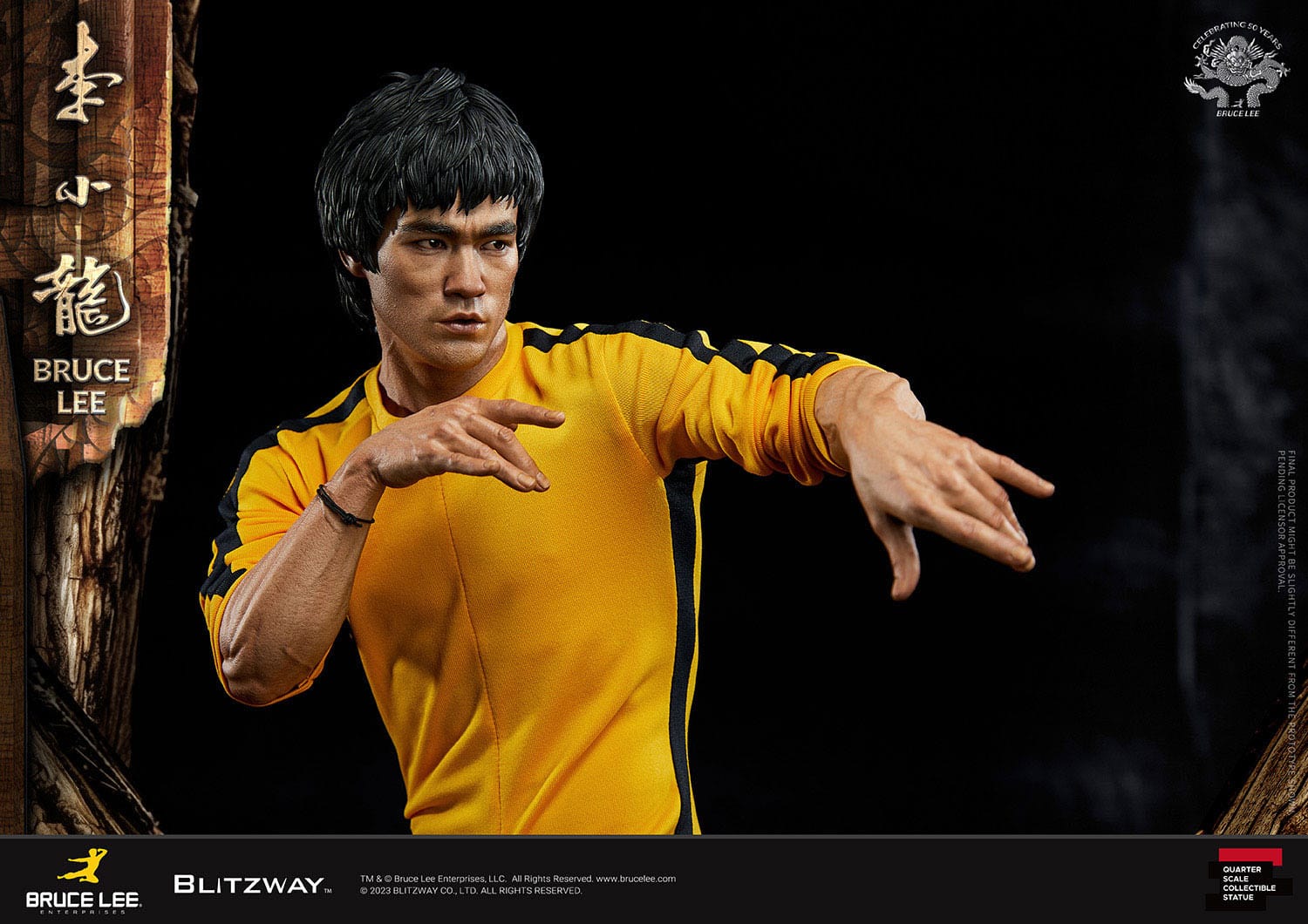 Bruce Lee Statue 1/4 50th Anniversary Tribute 55 cm