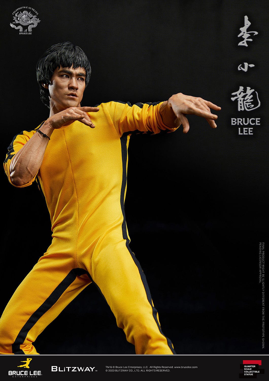 Bruce Lee Statue 1/4 50th Anniversary Tribute 55 cm