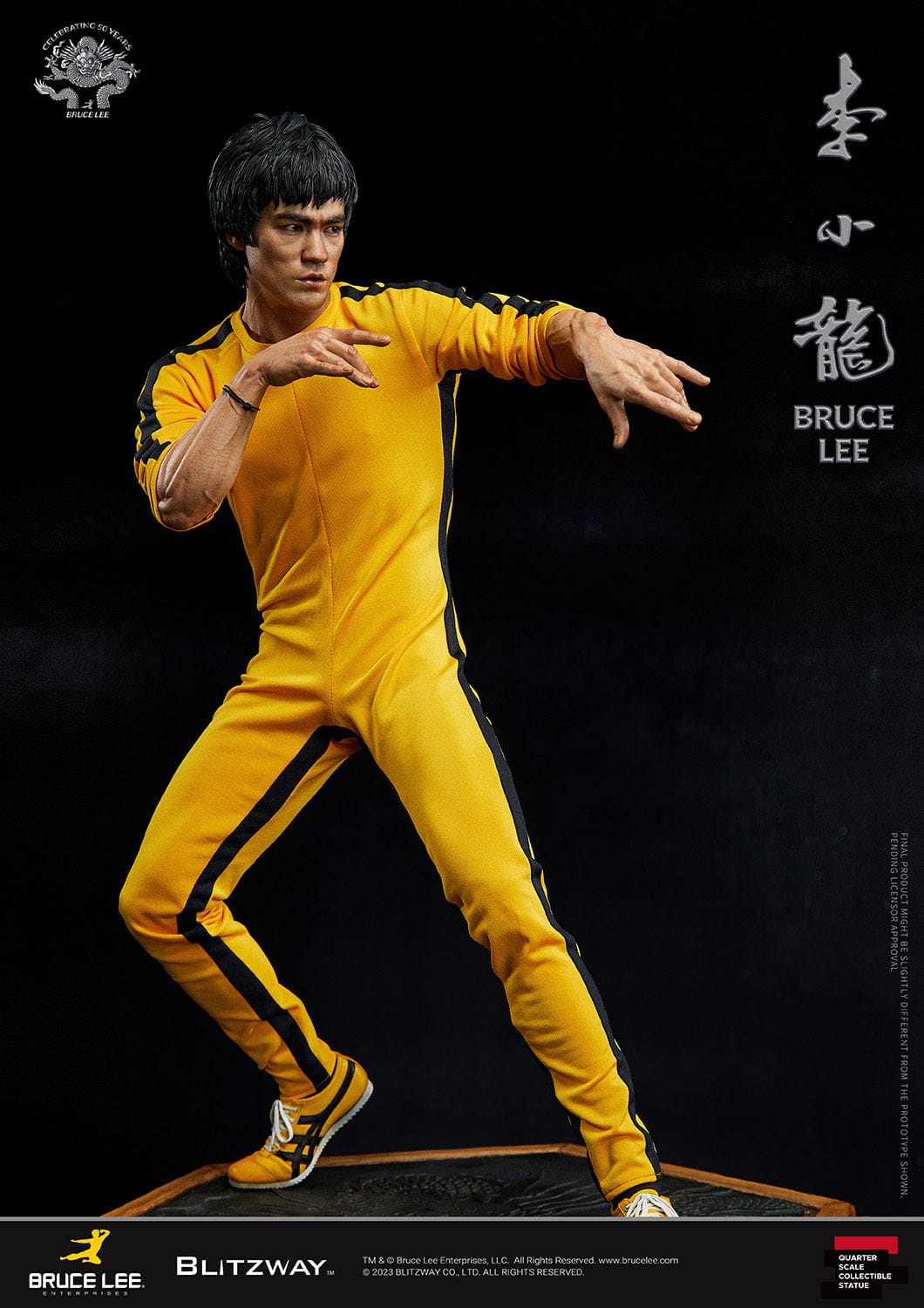 Bruce Lee Statue 1/4 50th Anniversary Tribute 55 cm