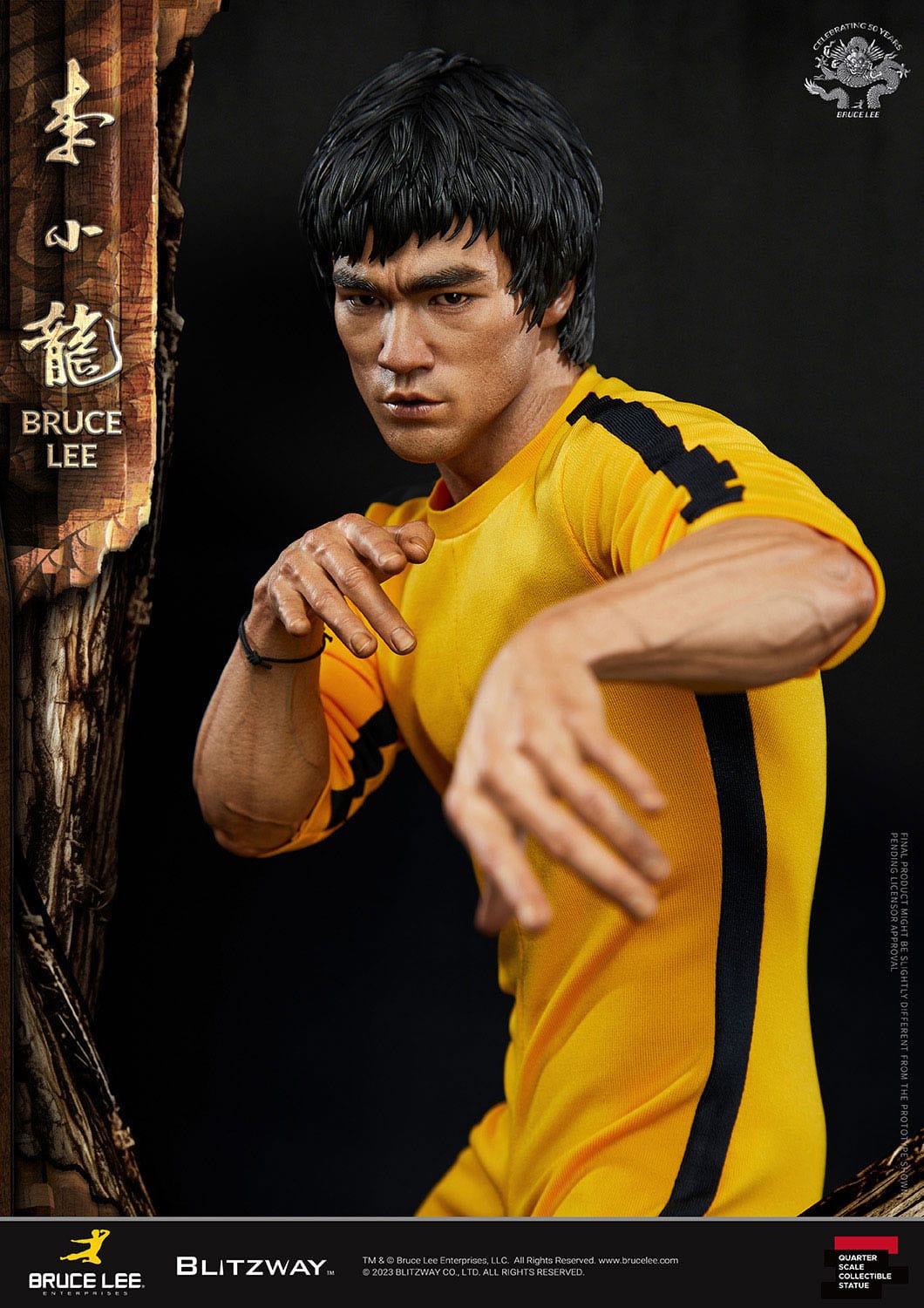 Bruce Lee Statue 1/4 50th Anniversary Tribute 55 cm