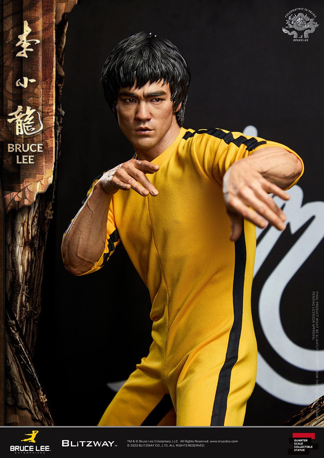 Bruce Lee Statue 1/4 50th Anniversary Tribute 55 cm