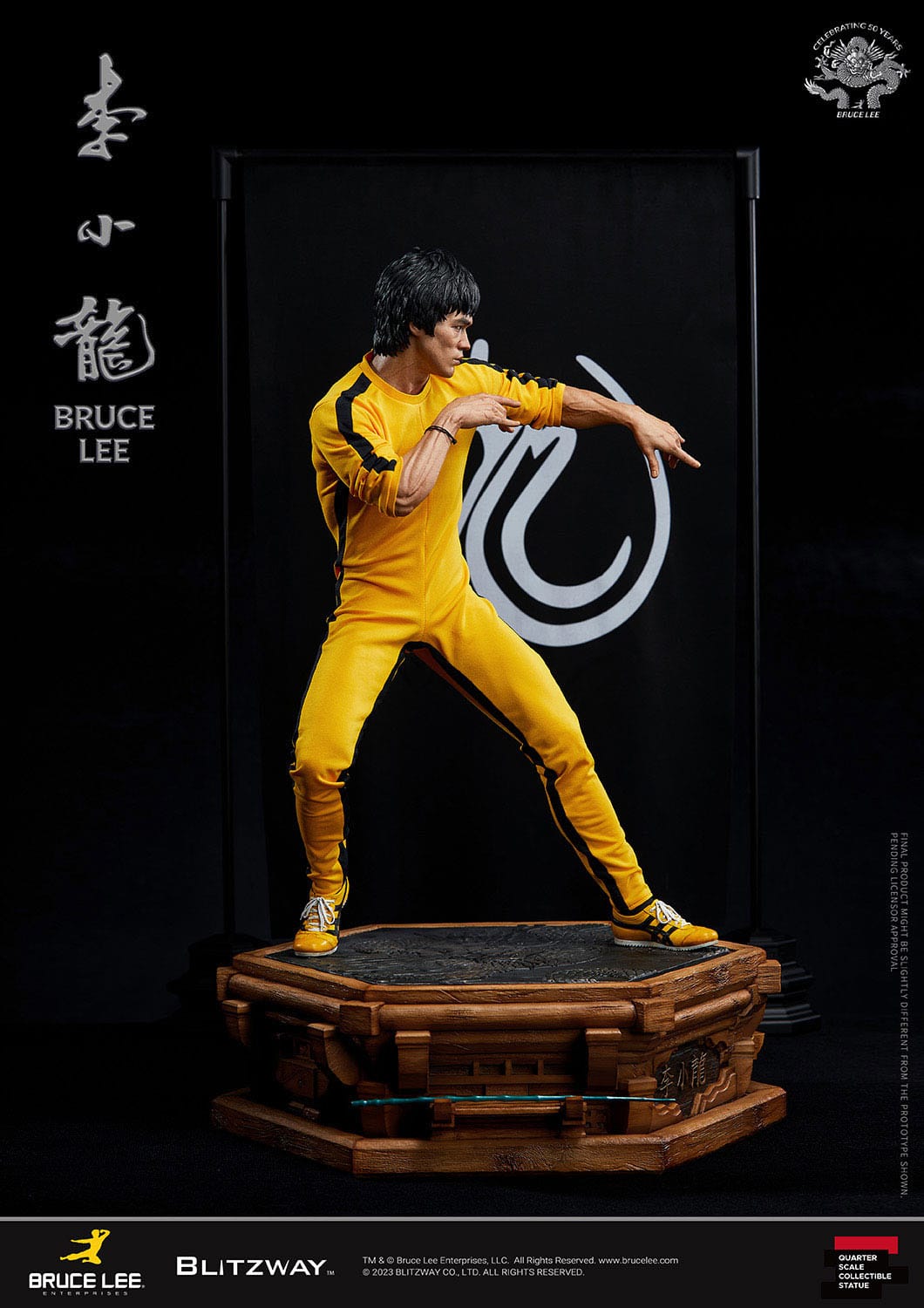 Bruce Lee Statue 1/4 50th Anniversary Tribute 55 cm