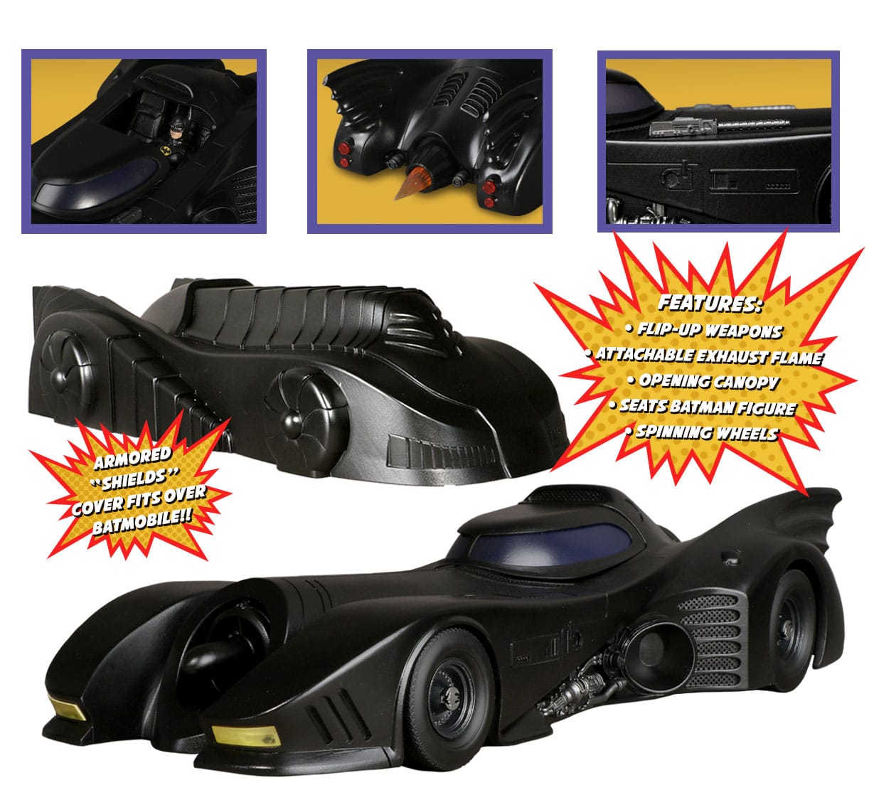 Batman (1989) 5 Points Actionfiguren (Set) 9 cm - 3 Stück & Batmobile