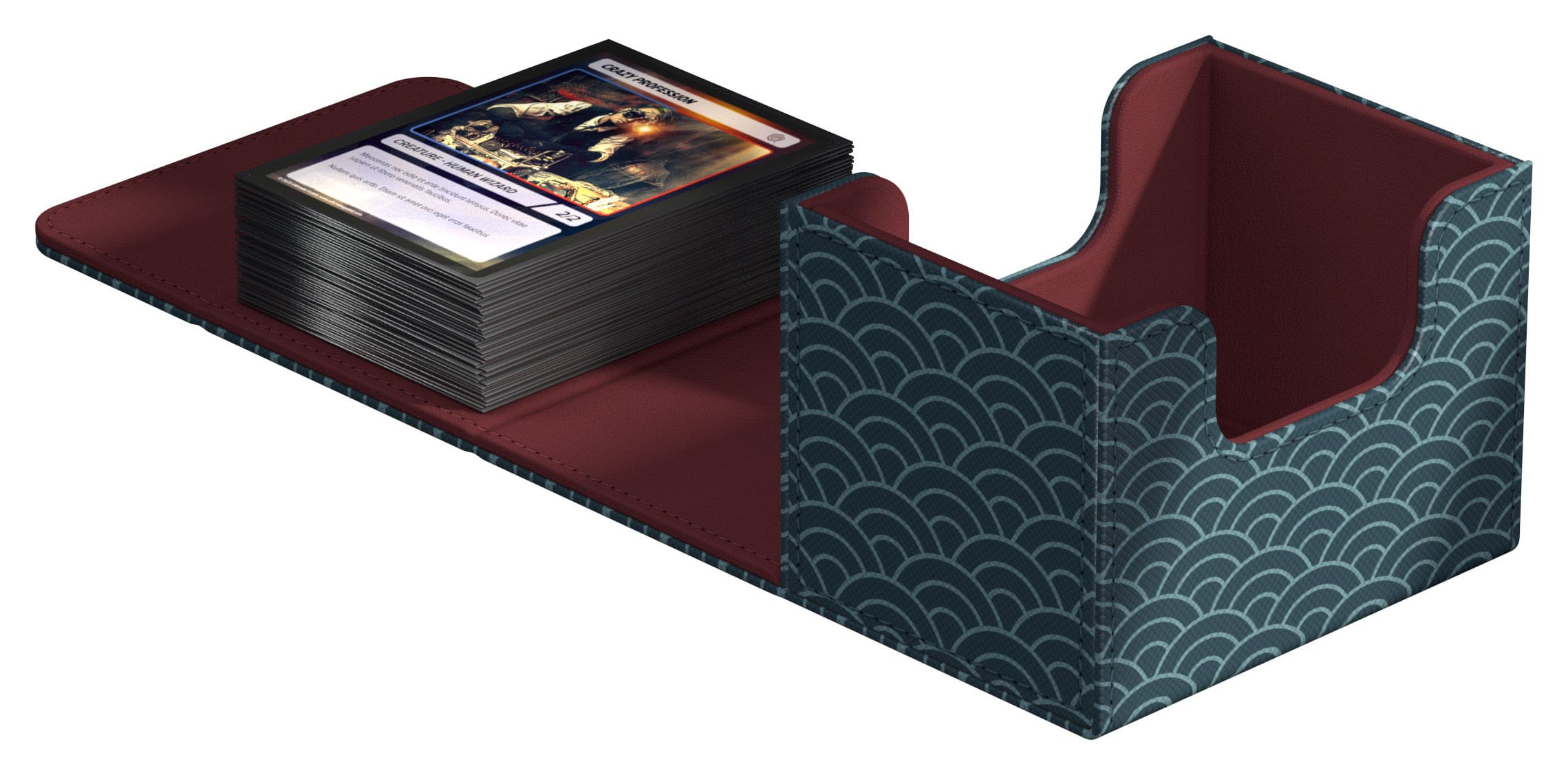 Ultimate Guard Sidewinder 100+ Xenoskin "Katana: The Shogun's Journey - Part 2" - Seigaiha (Dark Blue/Dark Red)