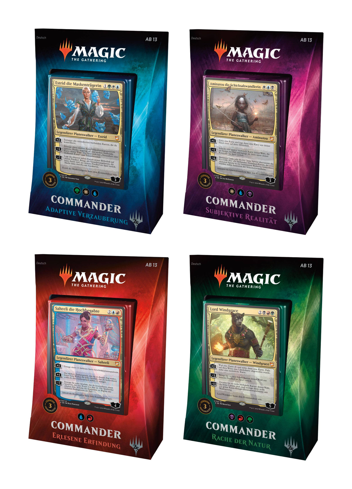 Magic the Gathering Commander 2018 Decks Display (4) deutsch
