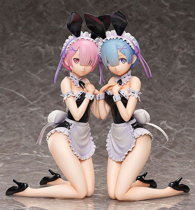 Re:ZERO -Starting Life in Another World- PVC Statue 1/4 Ram & Rem Bare Leg Bunny Versionen 30 cm