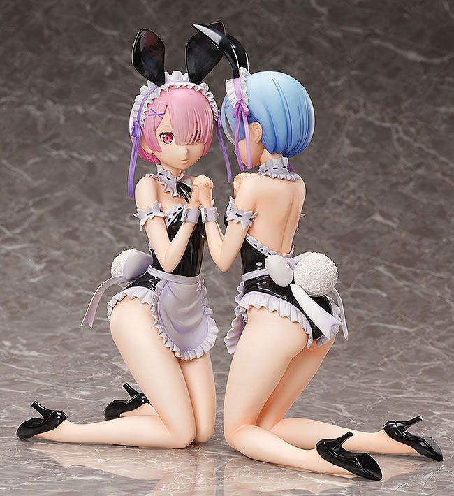 Re:ZERO -Starting Life in Another World- PVC Statue 1/4 Ram & Rem Bare Leg Bunny Versionen 30 cm
