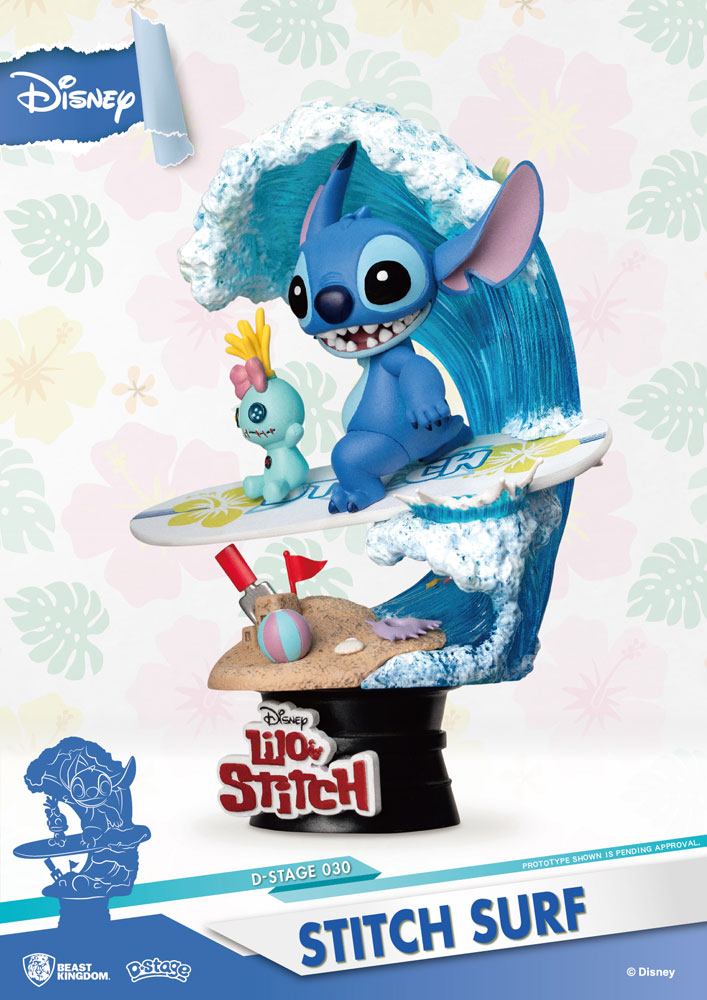 Disney Summer Series D-Stage PVC Diorama Surfer Stitch 15 cm