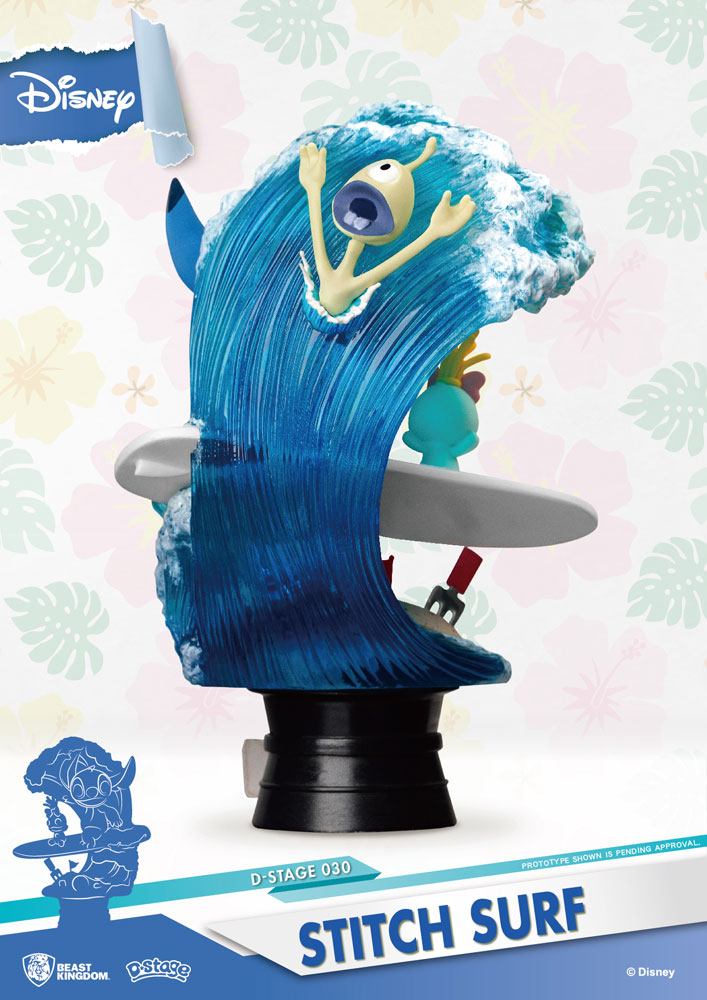 Disney Summer Series D-Stage PVC Diorama Surfer Stitch 15 cm