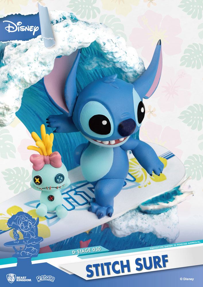 Disney Summer Series D-Stage PVC Diorama Surfer Stitch 15 cm