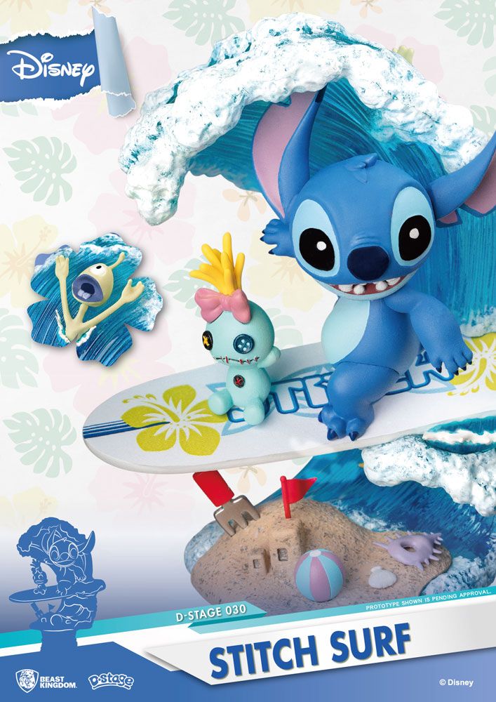 Disney Summer Series D-Stage PVC Diorama Surfer Stitch 15 cm