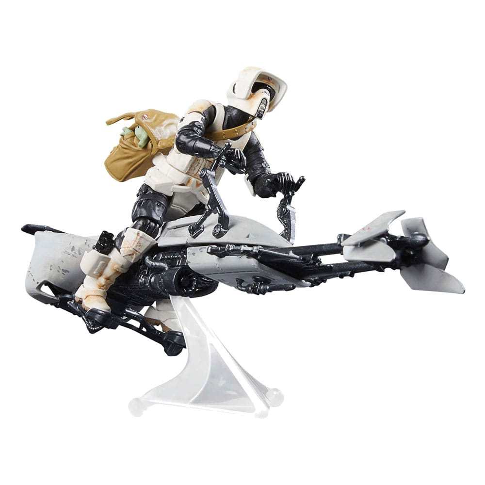 Star Wars: The Mandalorian Vintage Collection Fahrzeug mit Figuren Speeder Bike with Scout Trooper & Grogu