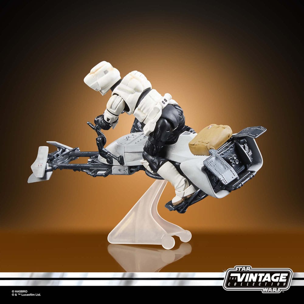 Star Wars: The Mandalorian Vintage Collection Fahrzeug mit Figuren Speeder Bike with Scout Trooper & Grogu
