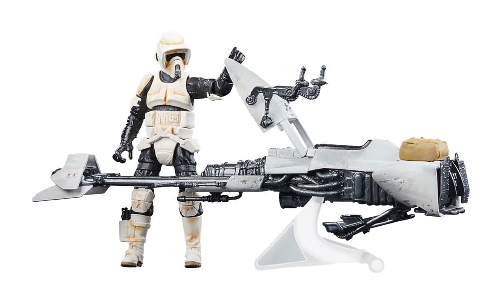 Star Wars: The Mandalorian Vintage Collection Fahrzeug mit Figuren Speeder Bike with Scout Trooper & Grogu