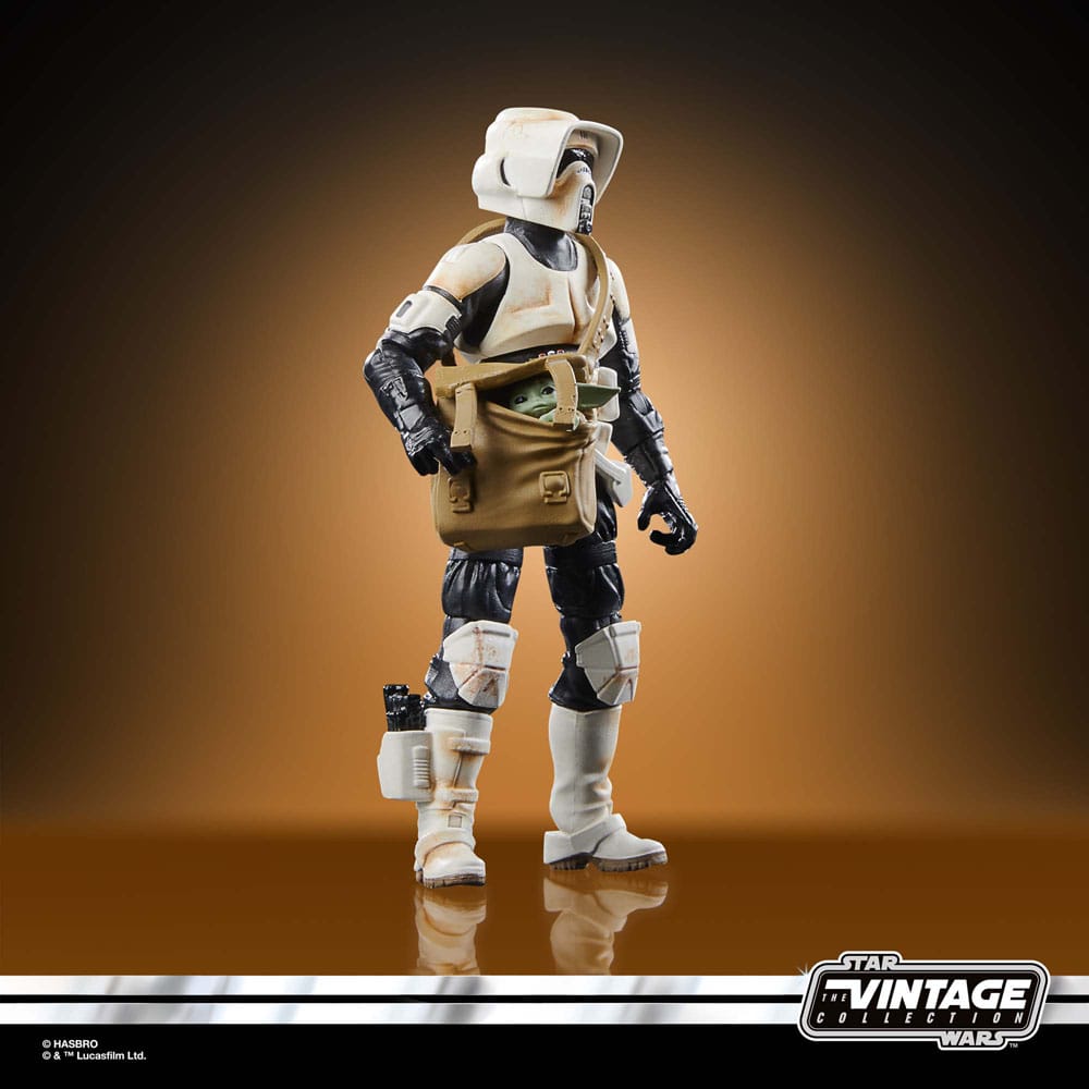 Star Wars: The Mandalorian Vintage Collection Fahrzeug mit Figuren Speeder Bike with Scout Trooper & Grogu