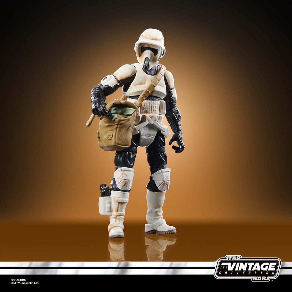 Star Wars: The Mandalorian Vintage Collection Fahrzeug mit Figuren Speeder Bike with Scout Trooper & Grogu
