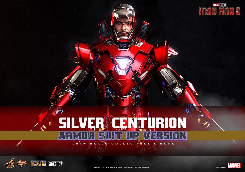 Iron Man 3 Movie Masterpiece Actionfigur 1/6 Silver Centurion (Armor Suit Up Version) 32 cm