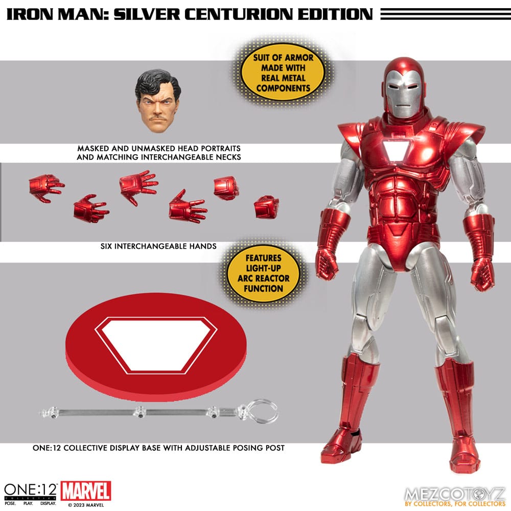 Marvel Actionfigur 1/12 Iron Man (Silver Centurion Edition) 16 cm
