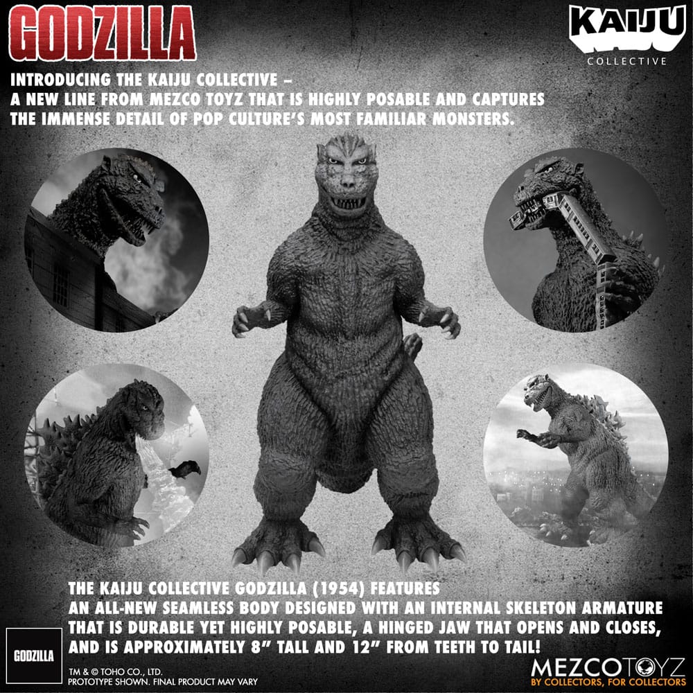 Godzilla (1954) Kaiju Collective Actionfigur Godzilla - Black & White Edition 20 cm