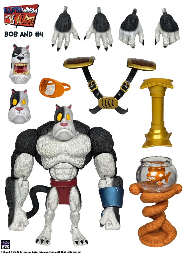 Earthworm Jim Actionfigur Wave 1: Bob the Killer Goldfish & #4 15 cm