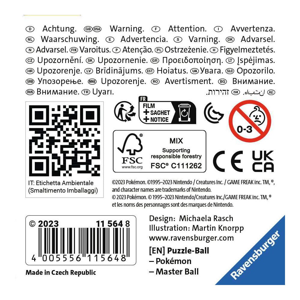 Pokémon 3D Puzzle Pokéballs: Meisterball (54 Teile)