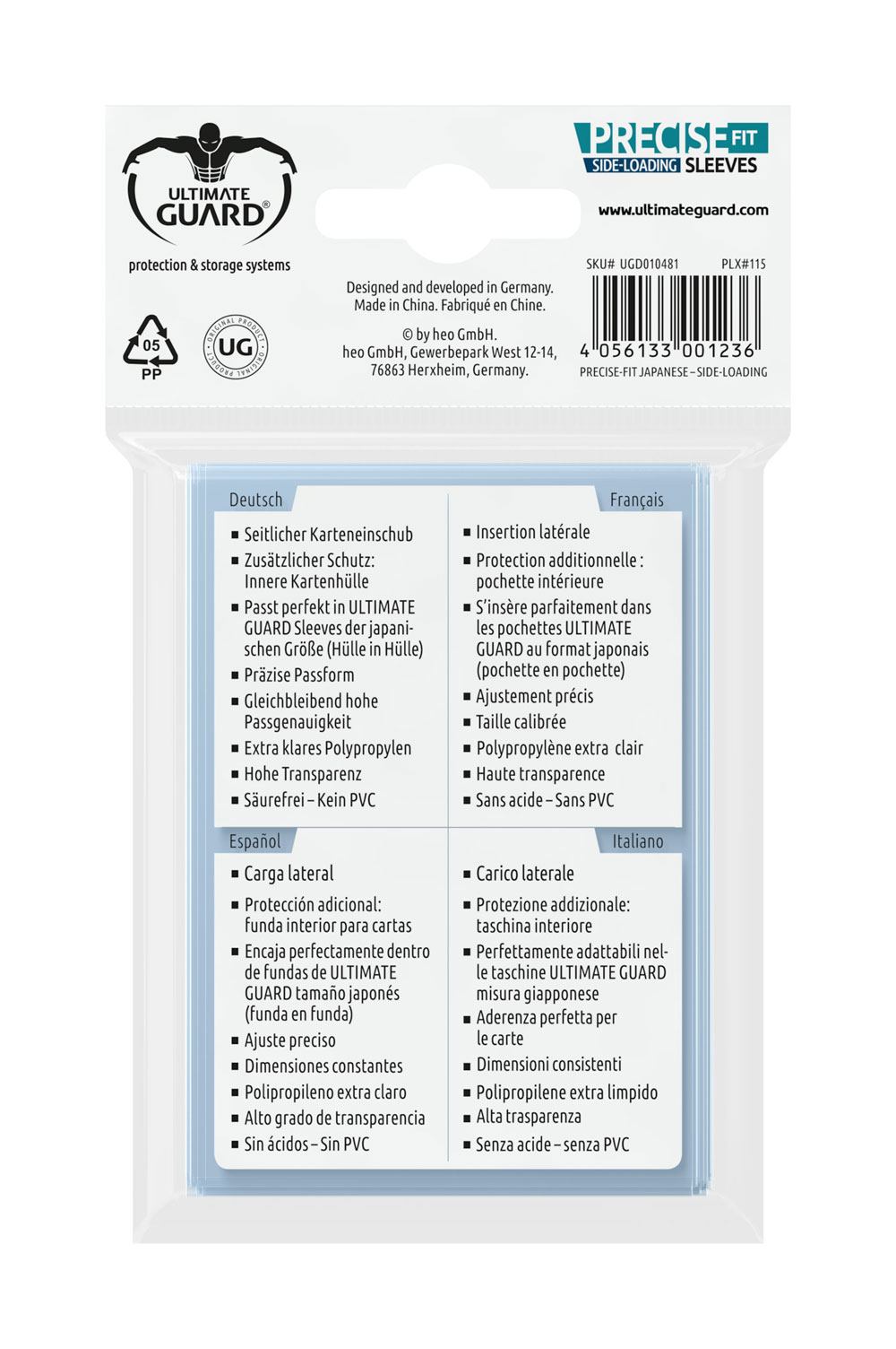 Ultimate Guard Precise-Fit Sleeves Side-Loading Japanische Größe Transparent (100)