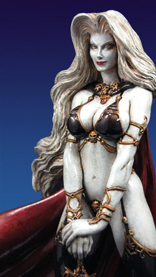 Lady Death Faux Bronze Statue White 34 cm
