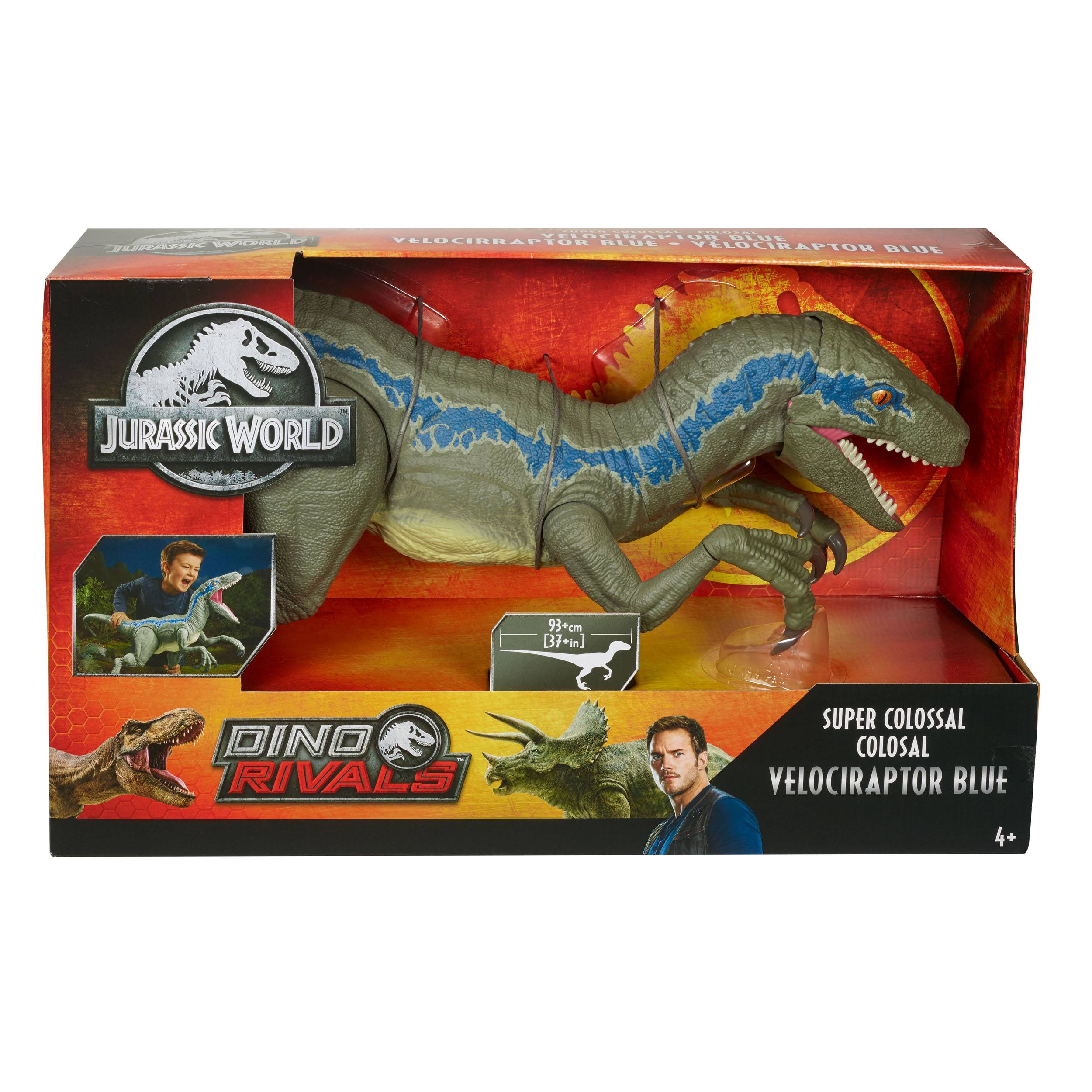 Jurassic World Dino Rivals Actionfigur Super Colossal Velociraptor Blue 45 cm