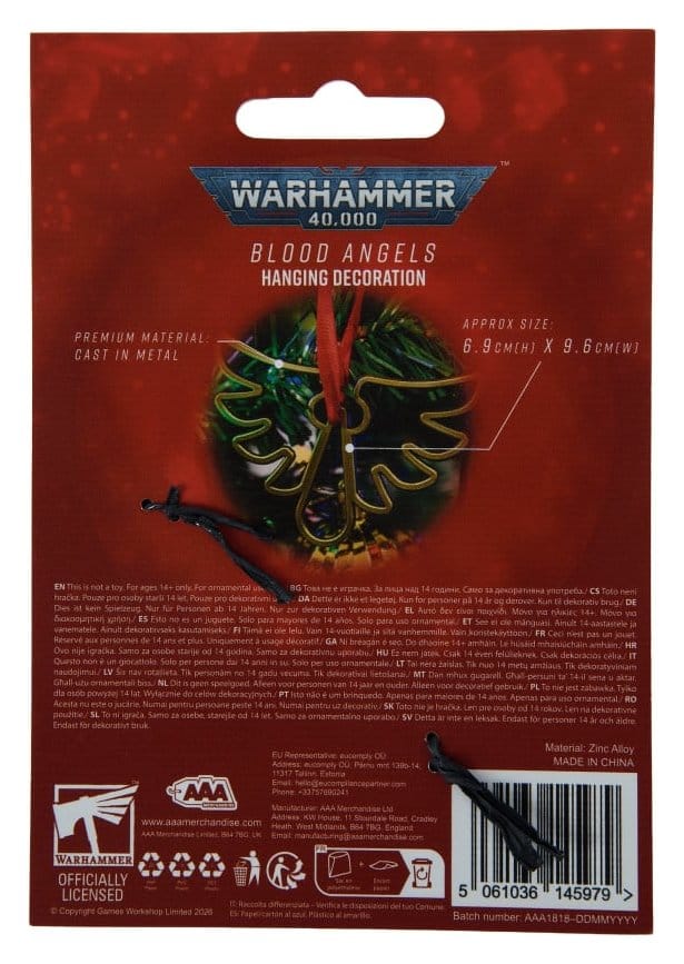 Warhammer 40,000 Hängedekoration Blood Angels 16 cm