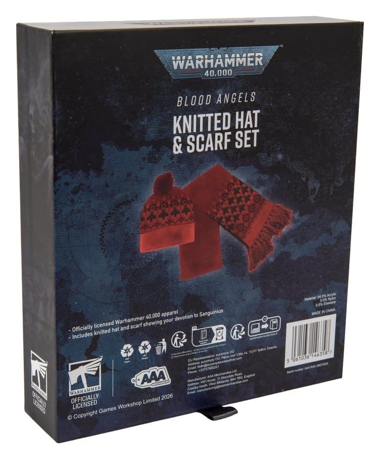 Warhammer 40,000 Strickmützen- und Schal-Set Blood Angels 27 cm