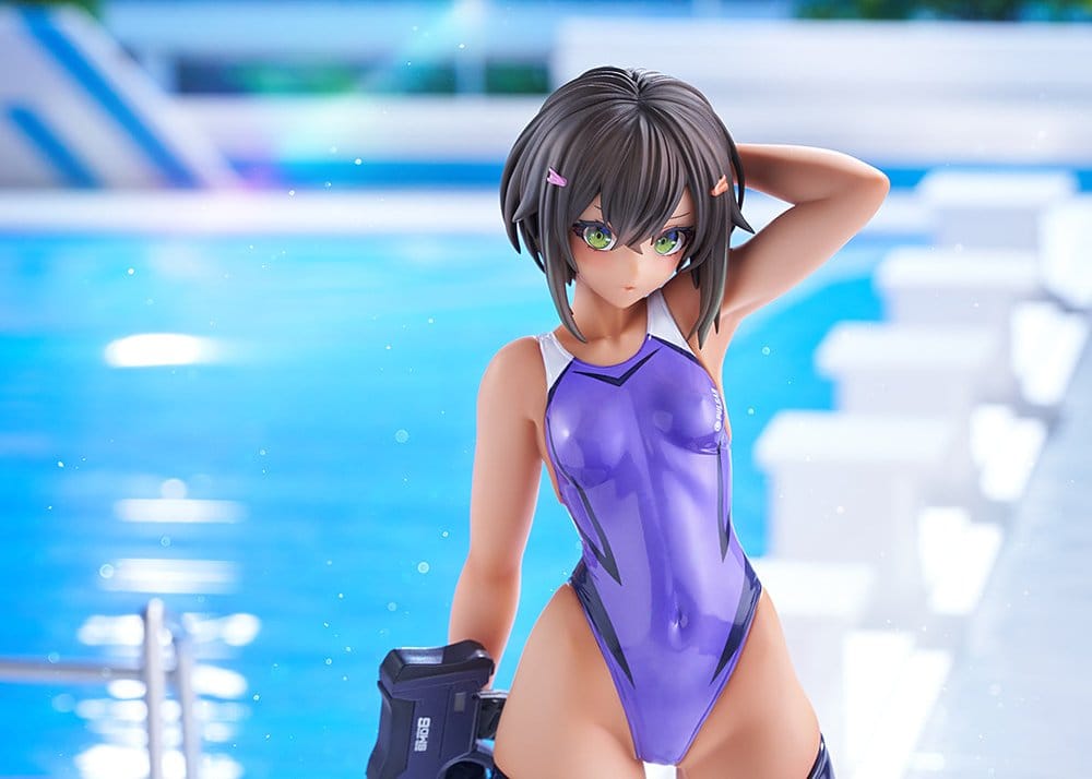 Arms Note PVC Figur 1/7 Buchou-chan of the Swimming Club Purple Swimsuit Ver. 22 cm