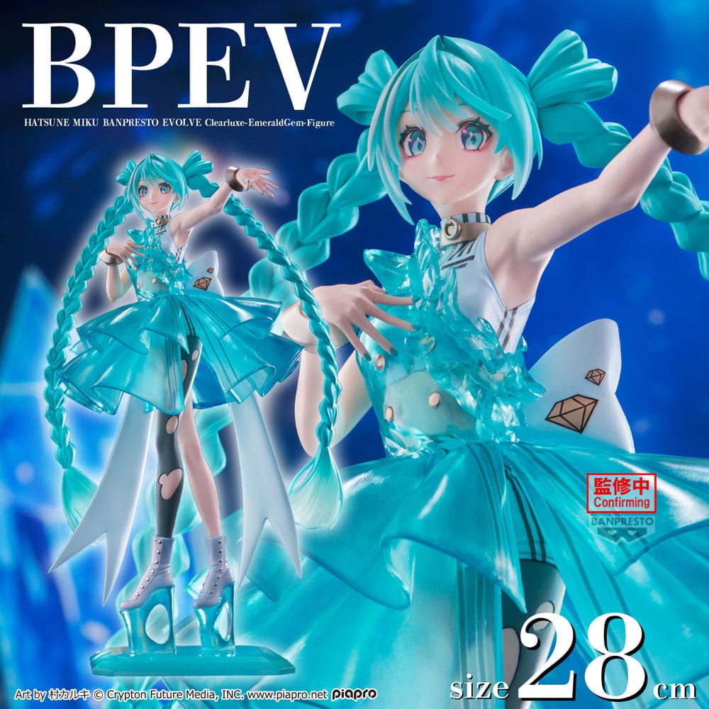 Hatsune Miku Clearluxe  PVC Statue Emerald Gem 28 cm