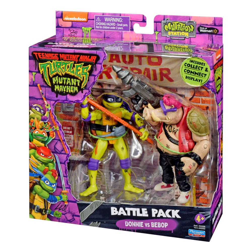 Teenage Mutant Ninja Turtles Actionfiguren Donatello vs. Bebop 11 cm 