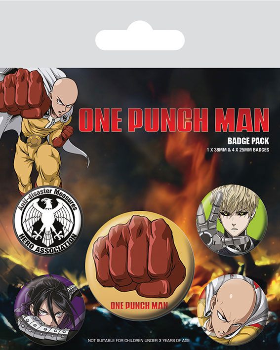One Punch Man Ansteck-Buttons 5er-Pack Destructive 
