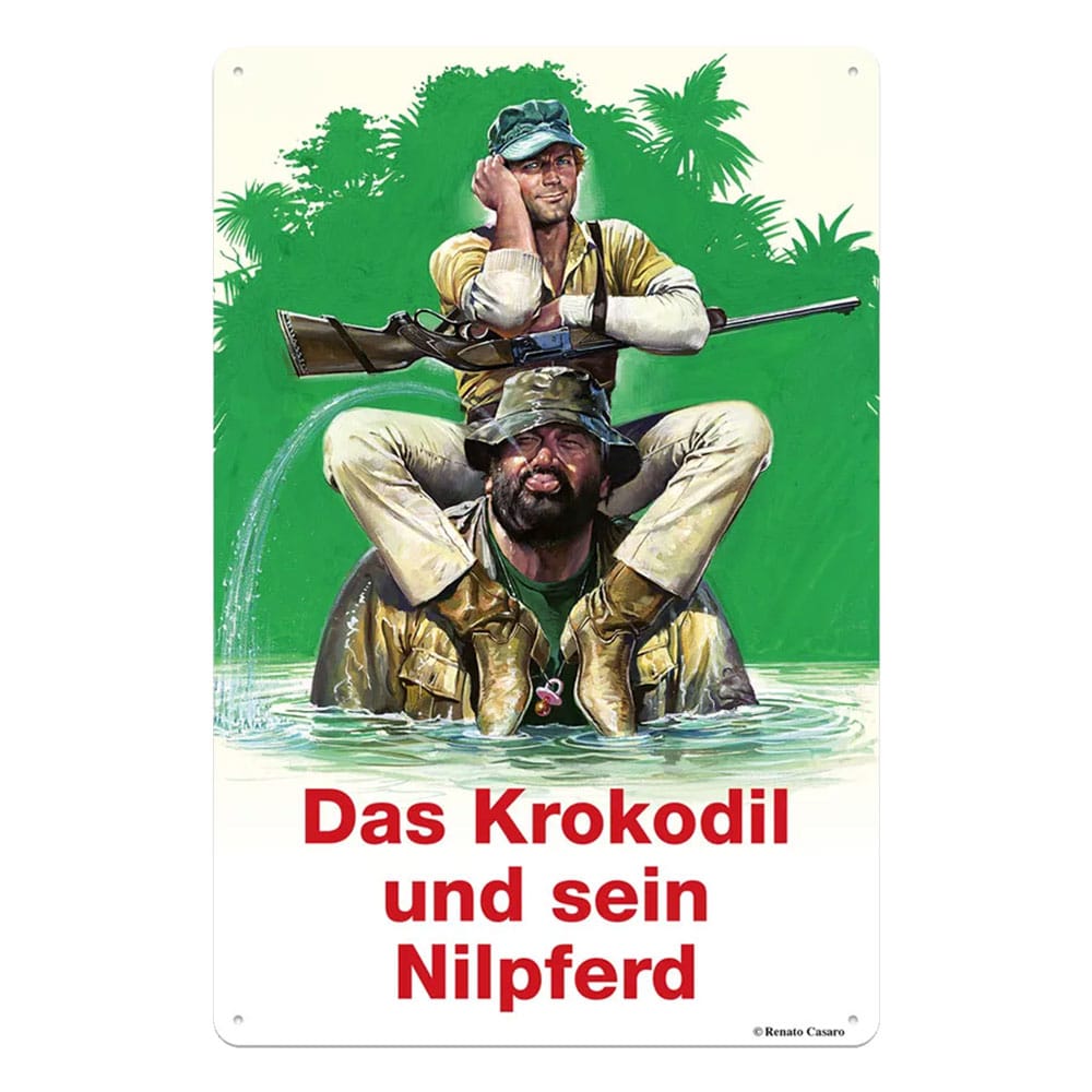 Bud Spencer & Terence Hill Blechschild Das Krokodil und sein Nilpferd 20 x 30 cm