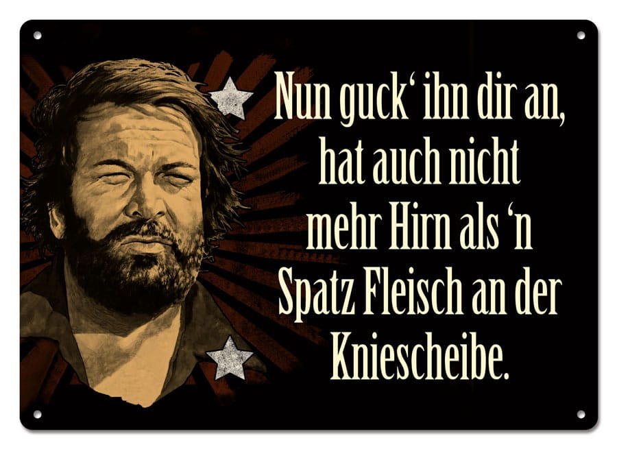 Bud Spencer Blechschild Nun guck' ihn dir an,... 10 x 15 cm