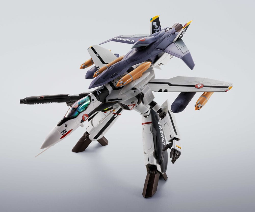 Macross Hi-Metal R Actionfigur VF-0S Phoenix (Roy Focker Use) & QF-2200D-B Ghost Set 14 cm   