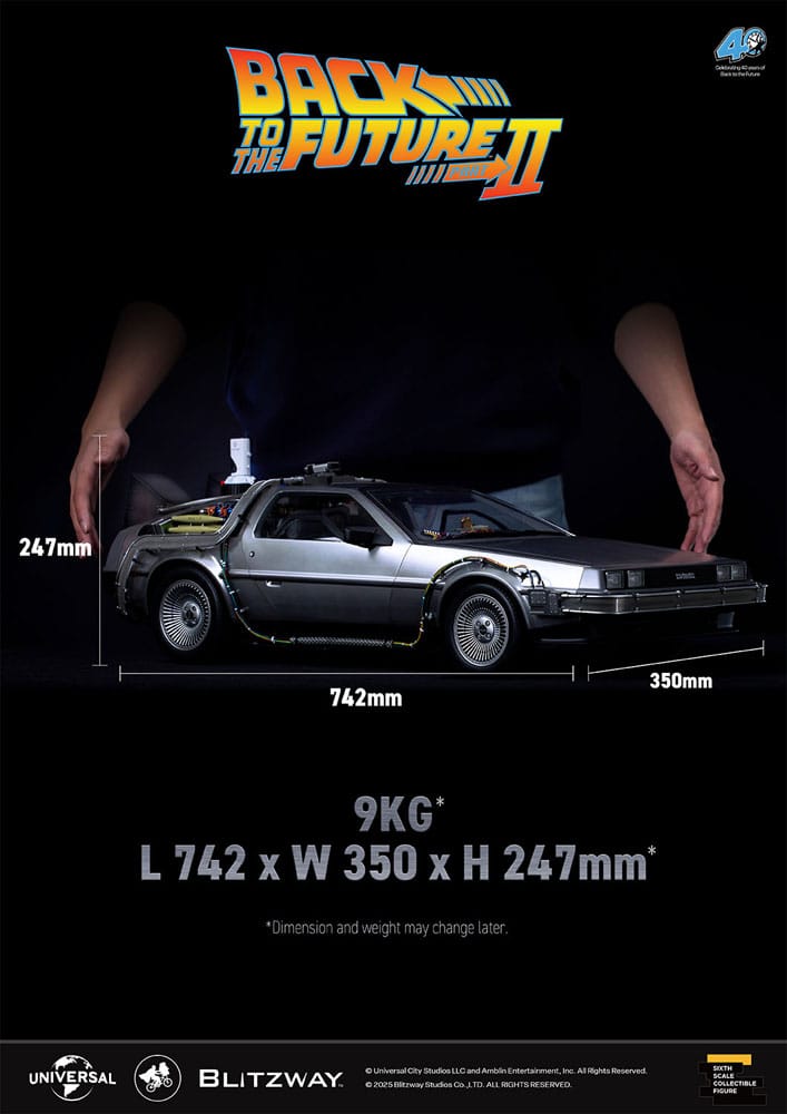 Zurück in die Zukunft II Premium UMS Fahrzeug 1/6 Zeitmaschine Time Machine 74 cm
