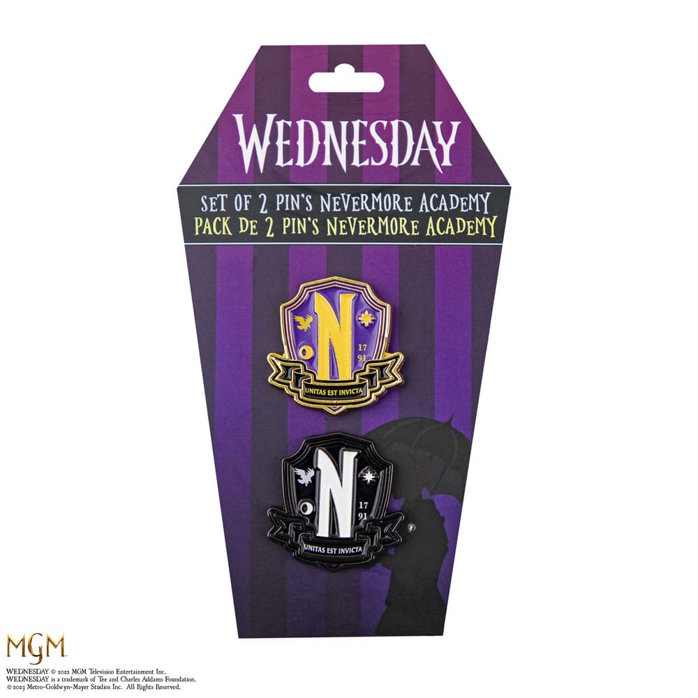 Wednesday Ansteck-Pins 2er-Pack Nevermore Academy 