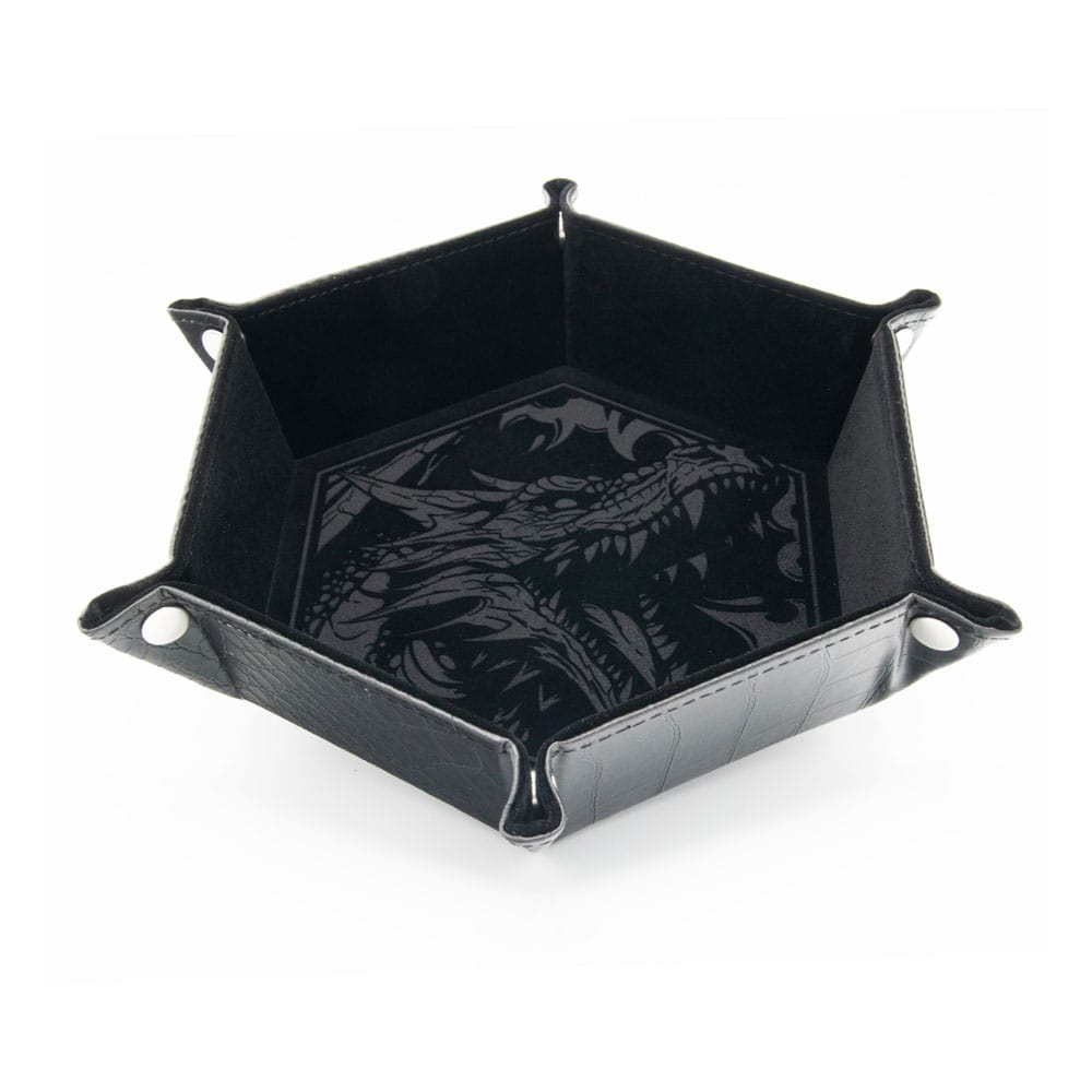 CritStones Faltbarer Würfelteller Dragon Skin Edition Black